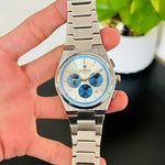 Silver With White Dail Chronograph-Waterproof Watch TS-05