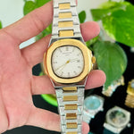 PP Date working white Chain Wrist Watch P-04