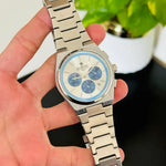 Silver With White Dail Chronograph-Waterproof Watch TS-05